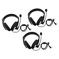 2 Pin Noise Cancelling Overhead Earpiece Headset with Mic for Two Way Radio, Pack of 3