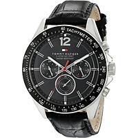 Tommy Hilfiger Men's 1791117 Sophisticated Sport Watch With Black Leather Band