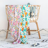 Kangobaby # Tre Cotton #2 Gói Hoa Muslin Đầm Chăn Ủ Cho Bé Sơ Sinh
