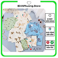 Pijama Cho Bé Trai Gái, Bộ Pijama Pizama Cho Bé Trai Gái Đũi Nhăn Minky Mom Binhphuong.store
