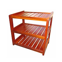 Kệ Giày Dép 3 Tầng Dài 45 cm Gỗ Cao Su Màu Cánh Gián