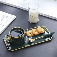 Set bát đĩa ăn sáng xanh cổ vịt bằng sứ