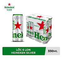 Lốc 6 lon cao Heineken Silver (mới) (330ml/lon)