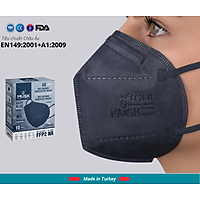 MUSK KHẨU TRANG Y TẾ 5 LỚP N95 / FFP2 Nhập Khẩu Châu Âu Turkey, Phòng Tránh Lây Nhiễm Vi Khuẩn, Virus, Bệnh Hô Hấp, Hoá Chất, Phòng Thí Nghiệm, Bệnh Viện, Môi Trường Y Tế, Bụi Khuẩn Độc Hại. LỌC VI KHUẨN, VIRUS 99%. Hộp 10 Chiếc Màu Xanh Dương
