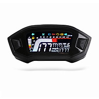 Motorcycle Speedometer Universal Tachometer LCD Digital Odometer Gauge Fuel Level Meter 14000RPM 199km/h for 1,2,4