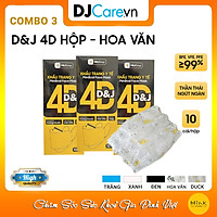 COMBO 3 Hộp Khẩu Trang Y Tế Kháng Khuẩn 4D D&J/Tiêu Chuẩn KF94/Hộp 10 Cái