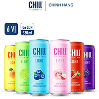 Thùng 6 lon Chill Cocktail Light mix vị 330ml/lon