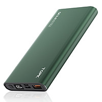 Pin dự phòng sạc nhanh TOPK 10000mah 10W vỏ nhôm có IC bảo vệ thiết bị và đồng hồ hiển thị dung lượng - Hàng chính hãng