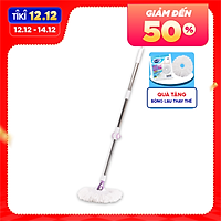 Cây lau nhà đơn MyJae sợi Microfiber xoay 360 độ phù hợp nhiều loại thùng lau