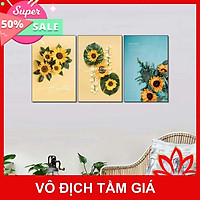 Bộ tranh treo tường phong thủy trang trí nội thất đẹp và giá gốc tại xưởng mới nhất thị trường ĐL 62 hoa hướng dương đẹp