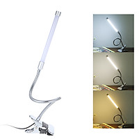 D C 5 V 7 W 18 L-ED Clamp Clip Desk Light T-able Lamp USB Powered Operated 3 Colors Temperature Changing 10 Levels