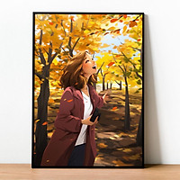 Tranh số hóa - Gió mùa thu đã căng khung 40x50cm 29 màu