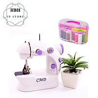Máy May Mini Gia Đình Tặng Kèm hộp chỉ đủ mầu + thuước dây đo