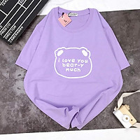 Áo thun i love you bear phom rộng chất cotton