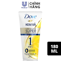 Kem xả Dove Phục Hồi Tóc 1 Phút Siêu Dưỡng với Serum dưỡng tóc cao cấp, tinh dầu Argan, dầu dừa dưỡng tóc mềm mượt 180ml