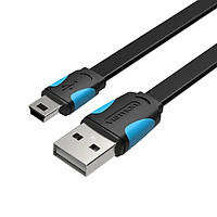 VISA-usb data cable mini T port flat MP3 mobile hard disk camera navigation cable charging line black 1 meter VAS-A14-B100