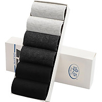 Langsha socks men's cotton tube mesh cotton socks spring and summer ultra-thin breathable socks black 2 dark gray 2 light gray 2