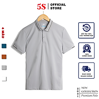 Áo Thun Nam Polo Ngắn Tay 5S (APC21013) Chất Liêu 100% Coolmax Phối Viền Năng Động, Trẻ Trung, Nam Tính