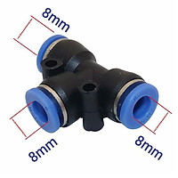 Đầu nối chữ T - đầu nối chia 3 PE cho hệ thống phun sương dùng ống 8-8mm