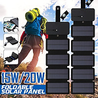 20W Outdoor Sunpower Foldable Solar Panels Cells Portable Solar Mobile Battery with USB Port for Outdoor Phone Chargin