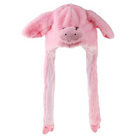 6x Funny Plush Toy Pig Hat Posable Ears That Make The Top Party Tricky