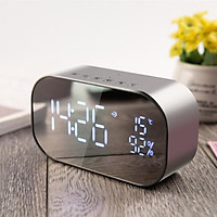 Wireless LED Mirror Surface Bluetooth Alarm Clock Speaker Table Clock for Home Office Decoration