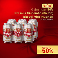 Lốc 6 Bia lon Đại Việt Pilsner 330 ml