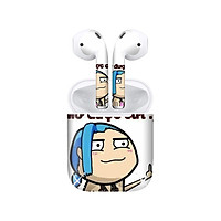 Miếng dán skin chống bẩn cho tai nghe AirPods in hình Mở sao được - fun031 (bản không dây 1 và 2)