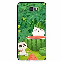 Ốp lưng dành cho Samsung J7 Prime mẫu Hai Chú Mèo Ăn Dưa