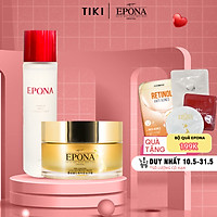 Bộ Đôi Mờ Nám - Trẻ Hoá Làn Da Epona Premium Birch Essence Toner 150ml, Kem Epona Hồng Sâm 50ml