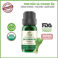 Tinh dầu Sả Chanh Ấn 24Care 100ml/10ml nguyên chất nguồn gốc thiên nhiên