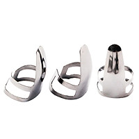 3 Pcs Guitar Finger Pick Plectrums Slide Stainless Steel For Banjo Ukulele