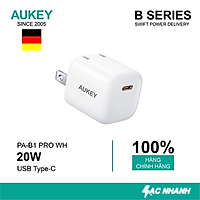Cốc Sạc Nhanh AUKEY PA-B1 Pro Cổng Type C Power Delivery 20W - Hàng Chính Hãng