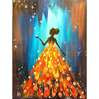 Bimkole 5D Diamond Painting Color Skirt Woman Full Drill DIY Rhinestone Pasted with Diamond Set Arts Craft Decorations (12x16inch)