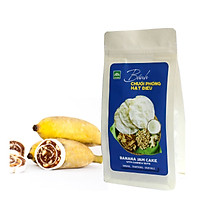 Bánh chuối phồng hạt điều Tư Bông túi 100g - món ăn vặt ít ngọt thơm ngon bổ dưỡng từ Đồng Tháp