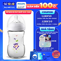 Hộp 1 Bình sữa mô phỏng tự nhiên Flamingo/Hippo hiệu Philips Avent (330ml) cho trẻ từ 6 tháng tuổi