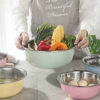 BỘ 5 CHẬU INOX SẮC MÀU ĐỰNG THỰC PHẨM MỚI 2021