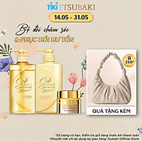 Bộ Ba Chăm Sóc Tóc Phục Hồi Ngăn Rụng Tóc TSUBAKI Gội Xả (490ml/chai) + Mặt Nạ Tóc Cao Cấp Phục Hồi Hư Tổn 180g