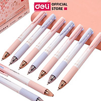 Bút bi nhiều màu Deli - 0.7mm - 4 màu mực - Vỏ thiết kế hoa - 1 chiếc - S311