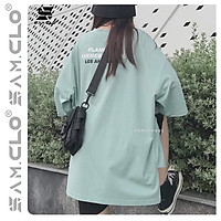 Áo phông tay lỡ nữ freesize thun form rộng dáng Unisex mặc cặp, nhóm, lớp in chữ LOS ANGELES XẺ TÀ