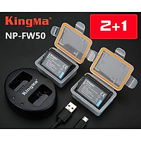 Bộ 2 pin sạc và Đốc sạc đôi KingMa NP-FW50 cho Sony A6000 A6300 A6500 - Hàng Chính Hãng