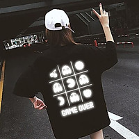 Áo Thun Phản Quang Nam Nữ In hình GAME OVER , áo chất, đi đêm, đi phượt bao ngầu, nhìn đã mắt