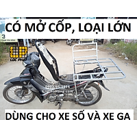 Baga giá chở hàng xe máy đa năng có mở cốp 70.70cm lắp cho xe Ga & xe Số