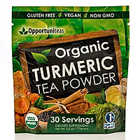 Organic Turmeric Tea Powder - Matcha Green Tea, Turmeric, Cinnamon, Ginger, Black Pepper - Natural Joint Support Supplement for Juice, Smoothie & Drinks - Vegan & Non-GMO - 30 Servings
