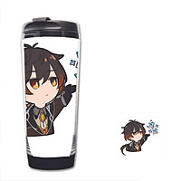 Bình nước nhựa tiện lợi IN HÌNH Zhongli Genshin Impact game chibi