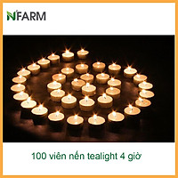 Hộp 100 Viên Nến Tealight Sáp Cọ N'Farm An Toàn Sức Khỏe (4 giờ)/ Dùng kết hợp đèn xông và tinh dầu/ Khử mùi và đuổi côn trùng hiệu quả.