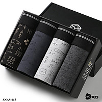 № Quần lót nam boxer SNAM015 sịp đùi cao cấp hoạ tiết độc đáo