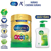 Bộ 1 lon Sữa bột Enfagrow A+ Neuropro 4 Vị thanh mát với dưỡng chất DHA & MFGM cho trẻ từ 2-6 tuổi – 830g - Tặng nrt dettol 250g