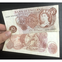 Tiền nước Anh, mệnh giá 1 shillings nữ hoàng Elizabeth II, tặng kèm bao nilong bảo quản