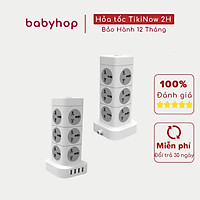 Ổ ĐIỆN ĐA NĂNG THÁP T8/T12 - Sử dụng Cắm nồi chiên không dầu, nồi lẩu mini , lẩu điện an toàn 4 Cổng USB -17W- 8/12 Ổ Điện chịu tải 3600W
